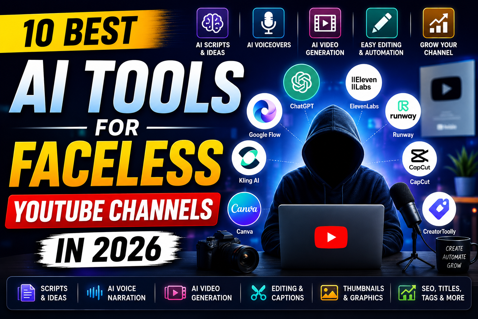 10 Best AI Tools For Faceless YouTube Channels In 2026 10 Best AI Tools For Faceless YouTube Channels In 2026
